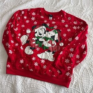 Disney Red Snowflake Mickey Mouse Top